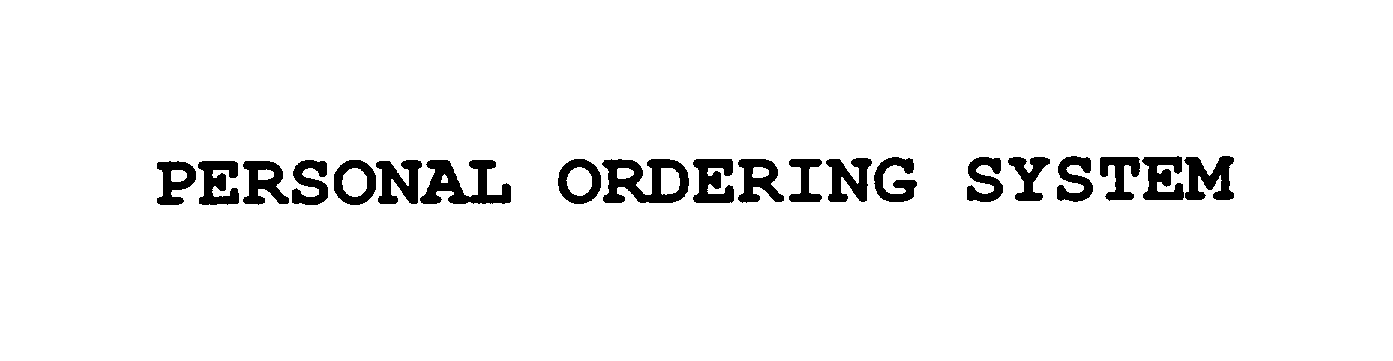  PERSONAL ORDERING SYSTEM
