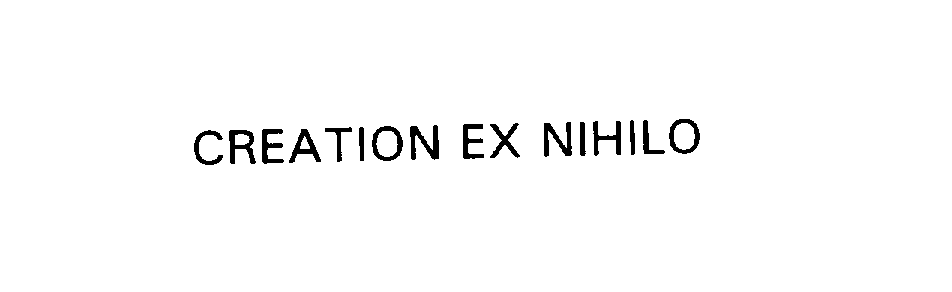  CREATION EX NIHILO