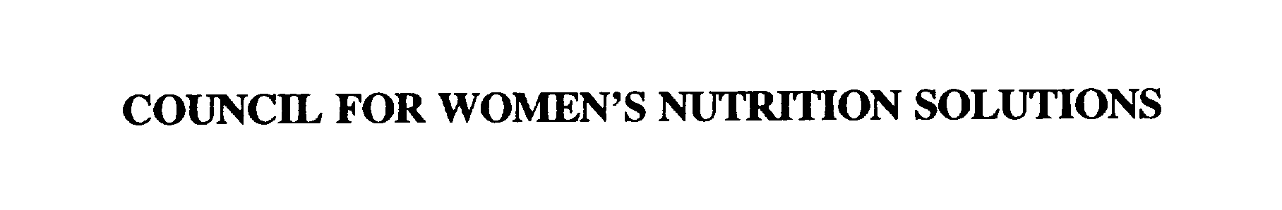 COUNCIL FOR WOMEN'S NUTRITION SOLUTIONS