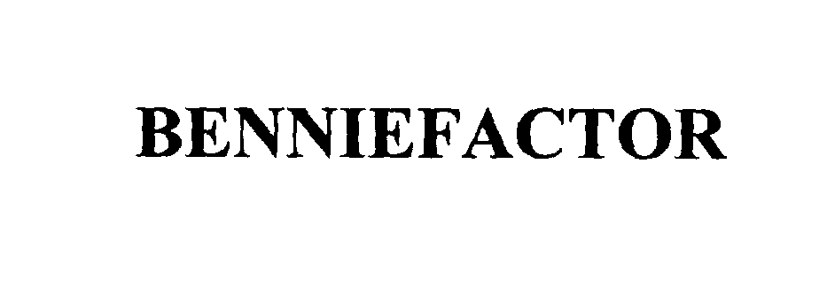 Trademark Logo BENNIEFACTOR