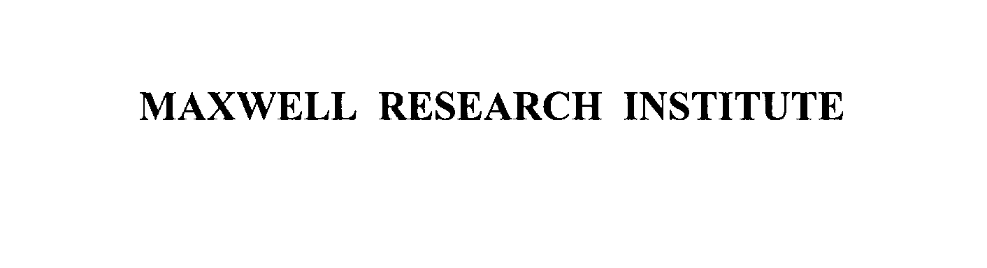 Trademark Logo MAXWELL RESEARCH INSTITUTE