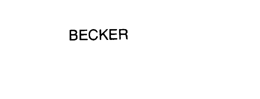 Trademark Logo BECKER
