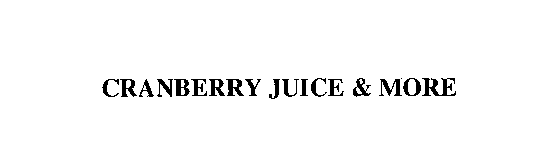 Trademark Logo CRANBERRY JUICE & MORE