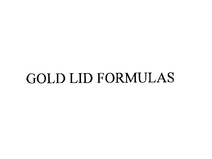 Trademark Logo GOLD LID FORMULAS