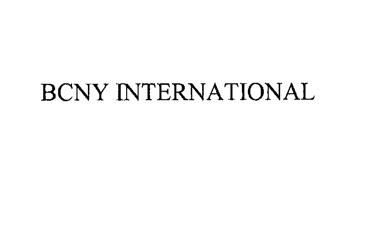 Trademark Logo BCNY INTERNATIONAL
