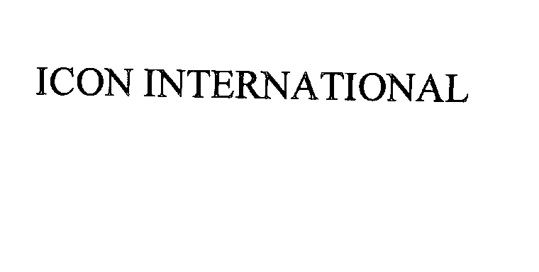 Trademark Logo ICON INTERNATIONAL