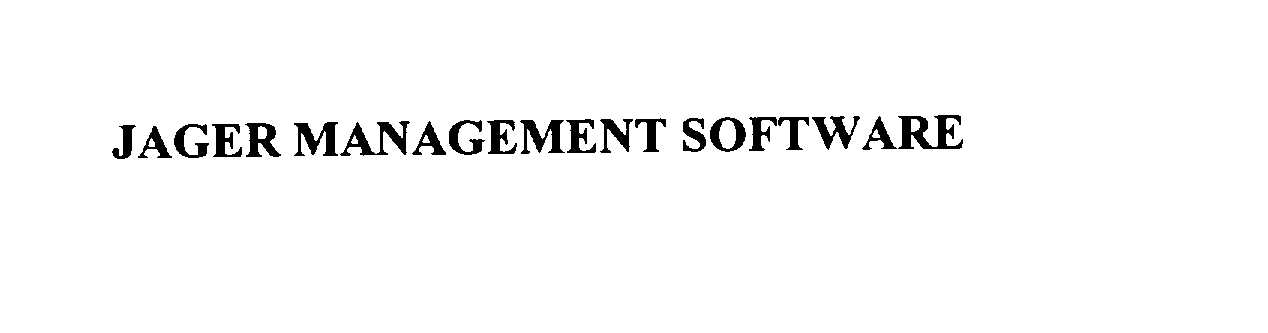 Trademark Logo JAGER MANAGEMENT SOFTWARE