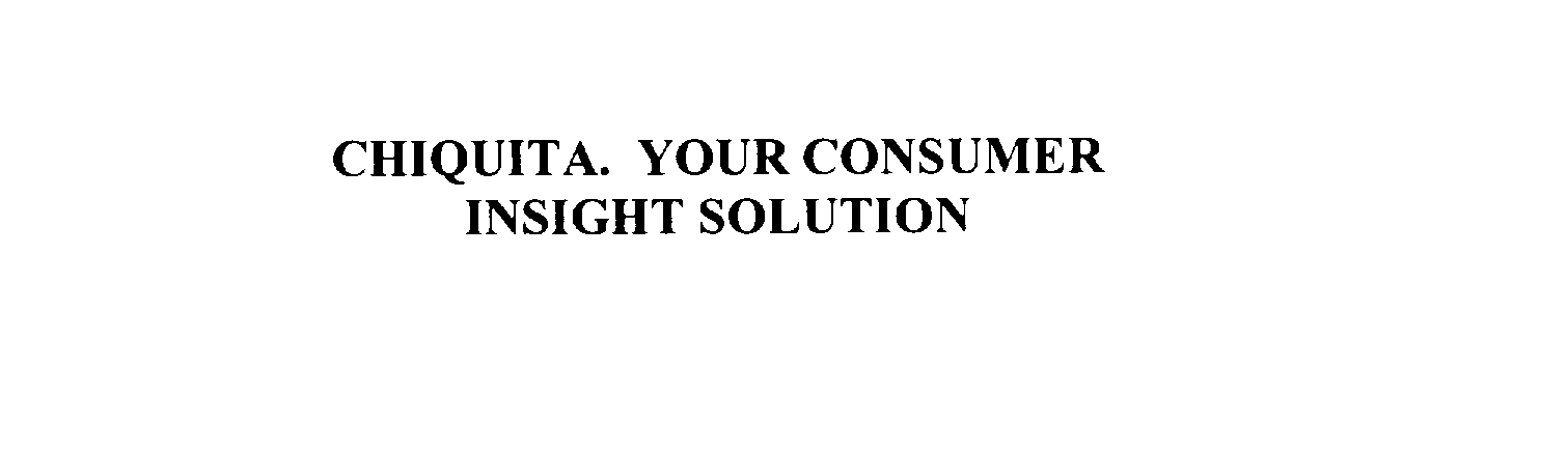 Trademark Logo CHIQUITA. YOUR CONSUMER INSIGHT SOLUTION