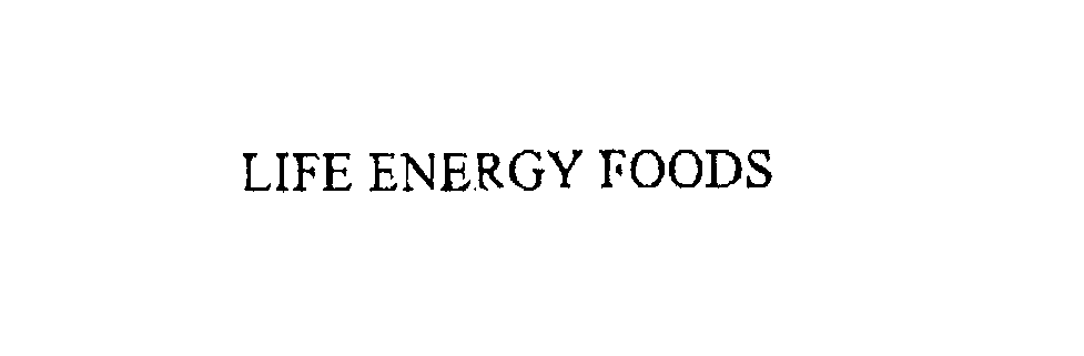  LIFE ENERGY FOODS