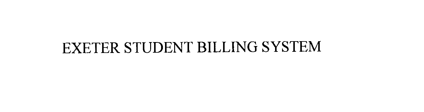  EXETER STUDENT BILLING SYSTEM