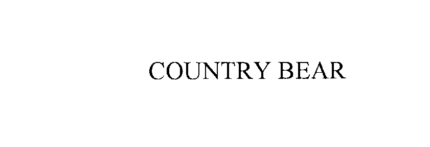 Trademark Logo COUNTRY BEAR