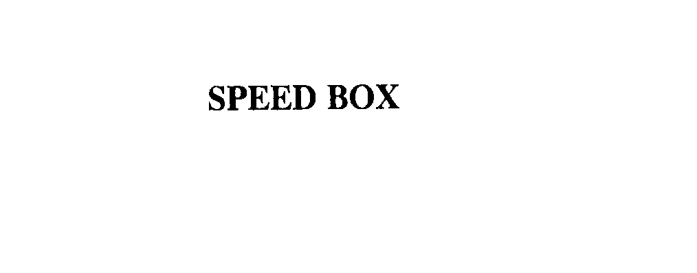 Trademark Logo SPEED BOX