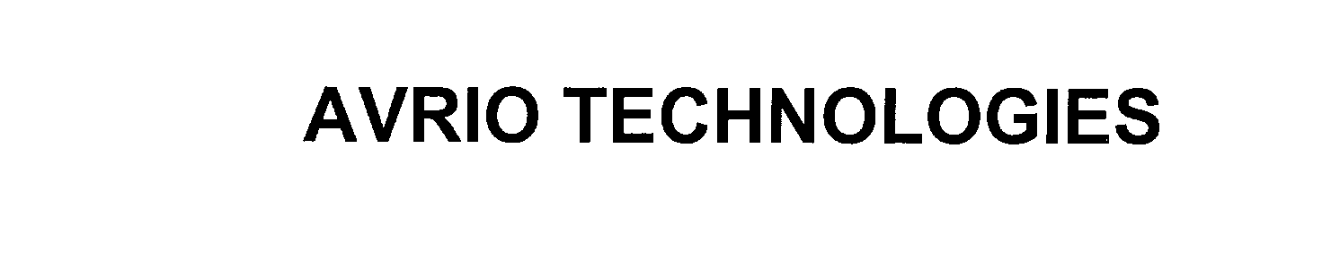 Trademark Logo AVRIO TECHNOLOGIES