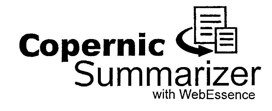 Trademark Logo COPERNIC SUMMARIZER WITH WEB ESSENCE