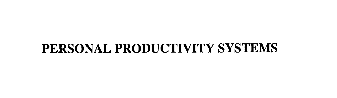  PERSONAL PRODUCTIVITY SYSTEMS