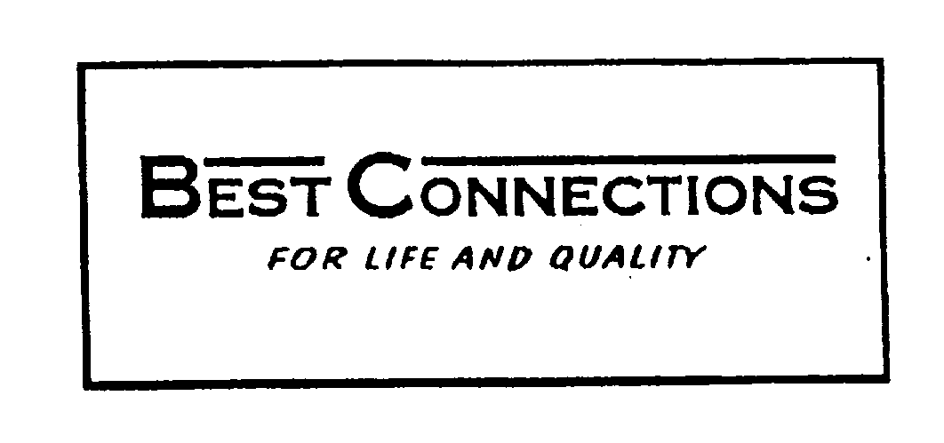 Trademark Logo BEST CONNECTIONS FOR LIFE AND QUALITY