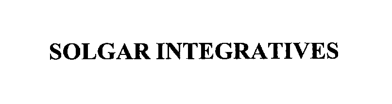 Trademark Logo SOLGAR INTEGRATIVES