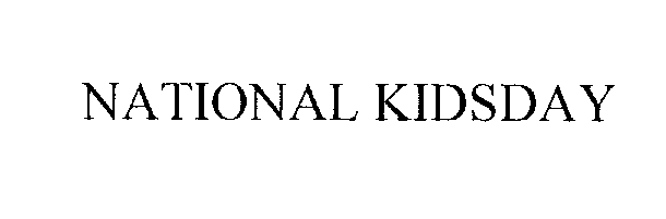  NATIONAL KIDSDAY