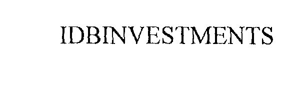 Trademark Logo IDBINVESTMENTS