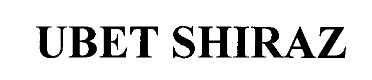Trademark Logo UBET SHIRAZ