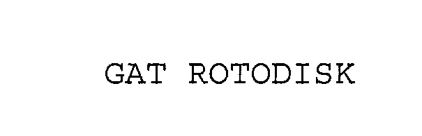 Trademark Logo GAT ROTODISK
