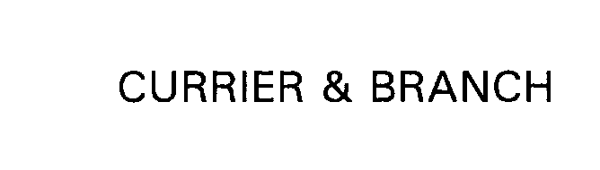 Trademark Logo CURRIER & BRANCH