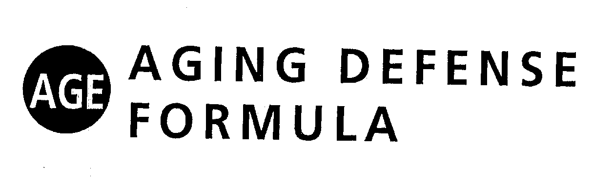 Trademark Logo AGE AGING DEFENSE FORMULA