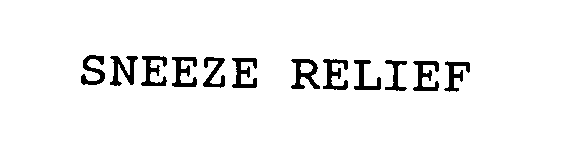 Trademark Logo SNEEZE RELIEF