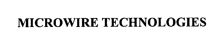 Trademark Logo MICROWIRE TECHNOLOGIES