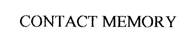 Trademark Logo CONTACT MEMORY