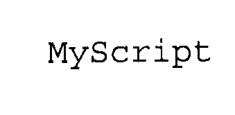Trademark Logo MYSCRIPT