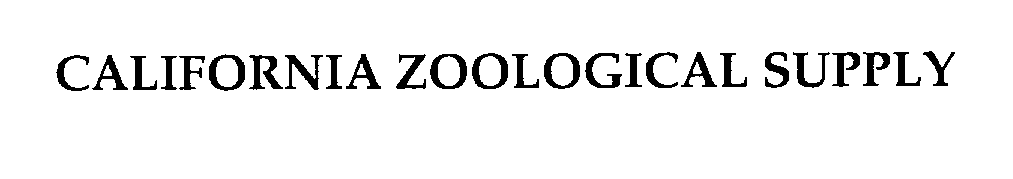  CALIFORNIA ZOOLOGICAL SUPPLY