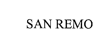 Trademark Logo SAN REMO