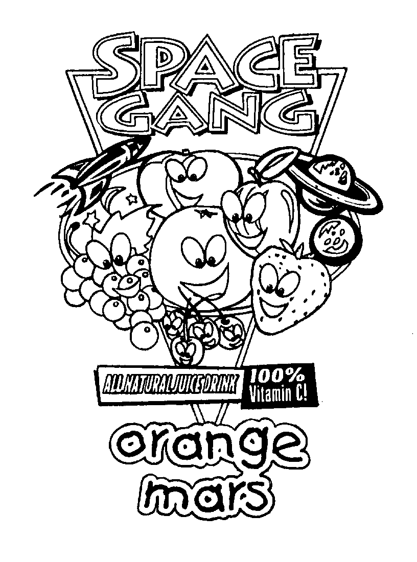  SPACE GANG ALL NATURAL JUICE DRINK 100% VITAMIN C! ORANGE MARS