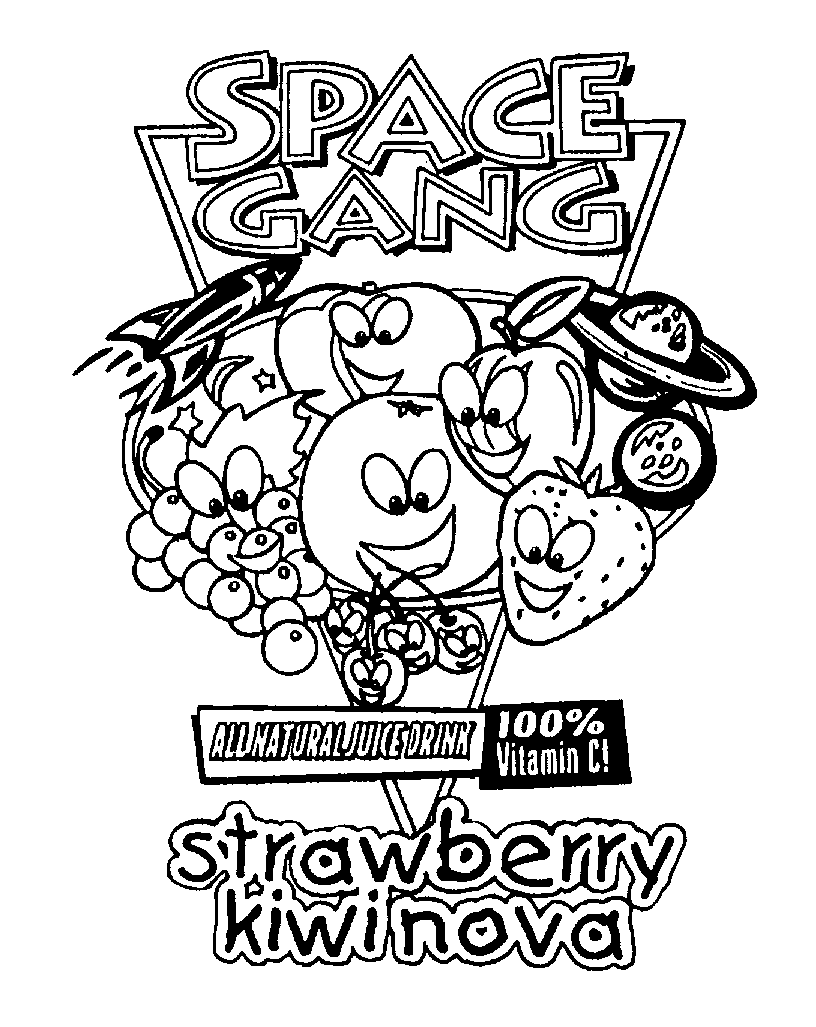  SPACE GANG ALL NATURAL JUICE DRINK 100% VITAMIN C! STRAWBERRY KIWINOVA