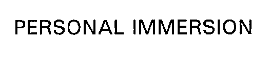 Trademark Logo PERSONAL IMMERSION