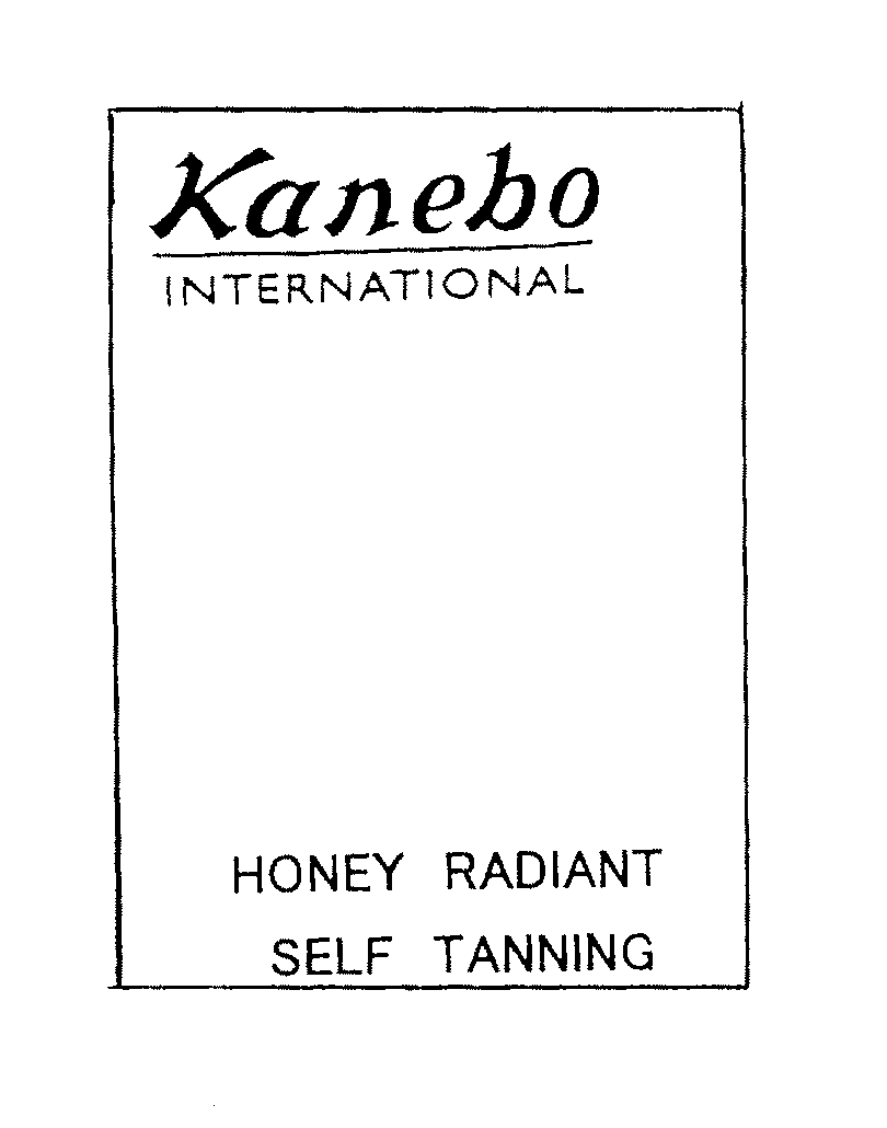 Trademark Logo KANEBO INTERNATIONAL HONEY RADIANT SELF TANNING