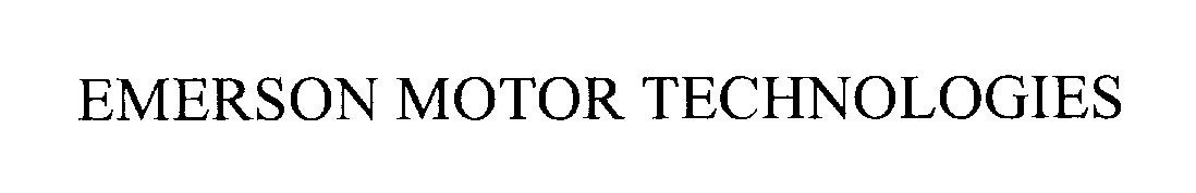 Trademark Logo EMERSON MOTOR TECHNOLOGIES