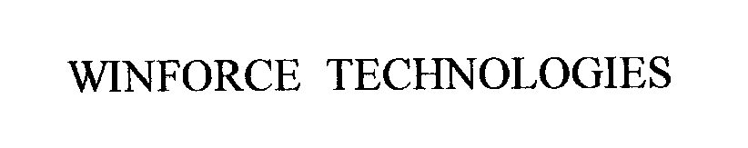 Trademark Logo WINFORCE TECHNOLOGIES