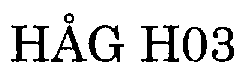 Trademark Logo HAG H03