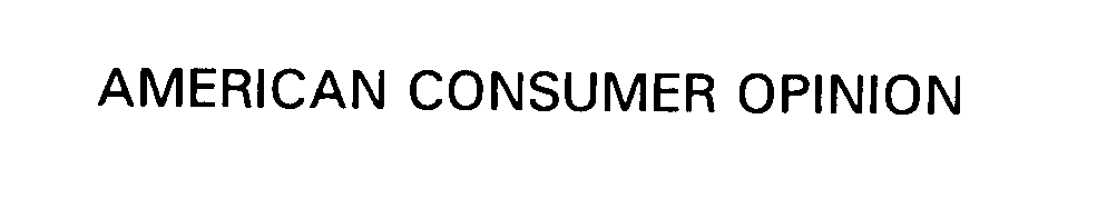 Trademark Logo AMERICAN CONSUMER OPINION