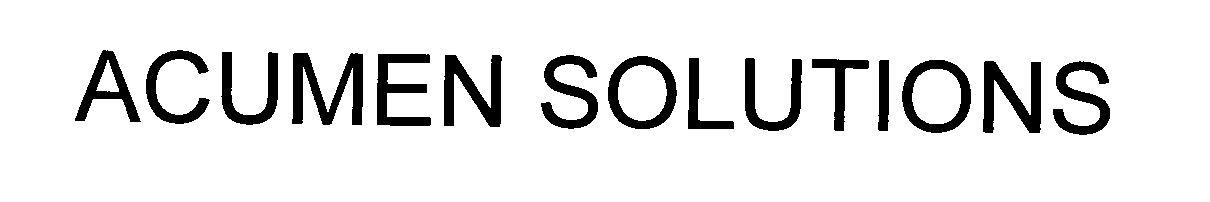 Trademark Logo ACUMEN SOLUTIONS