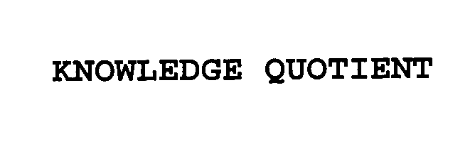 Trademark Logo KNOWLEDGE QUOTIENT