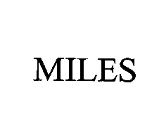 Trademark Logo MILES