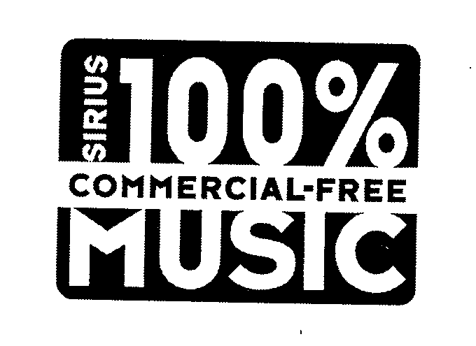 Trademark Logo SIRIUS 100% COMMERCIAL-FREE MUSIC