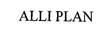 Trademark Logo ALLI PLAN