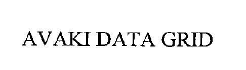 Trademark Logo AVAKI DATA GRID