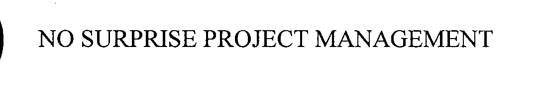 Trademark Logo NO SURPRISE PROJECT MANAGEMENT