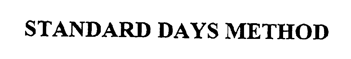 Trademark Logo STANDARD DAYS METHOD