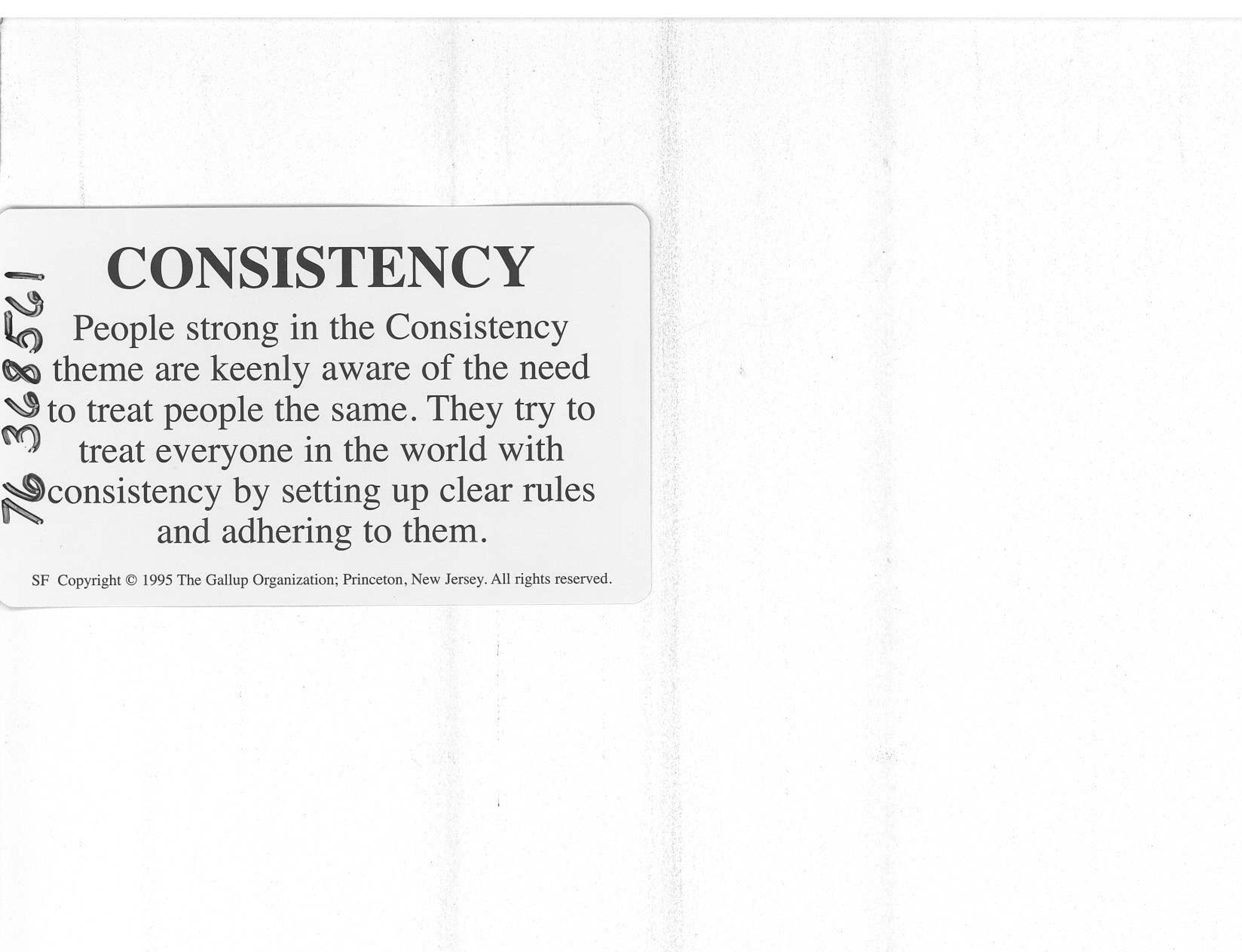  CONSISTENCY